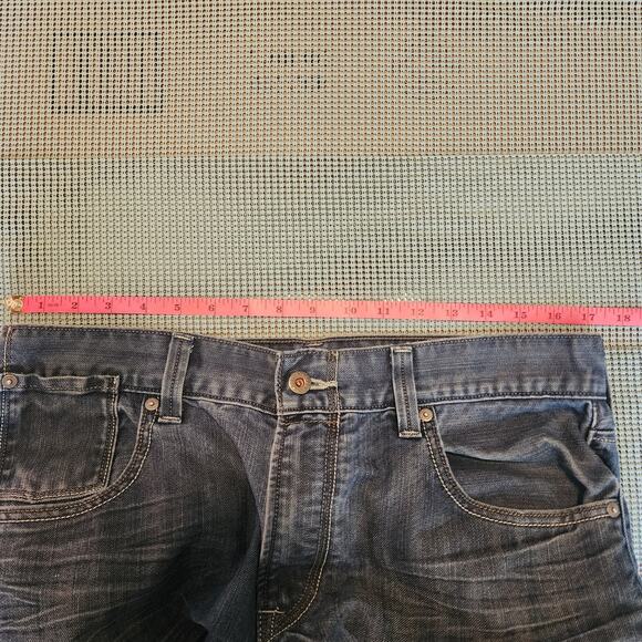 Levi's 514 Men's Whiskered Denim Jeans Dark Blue 34W 30L Circa 2008 - Picture 7 of 9